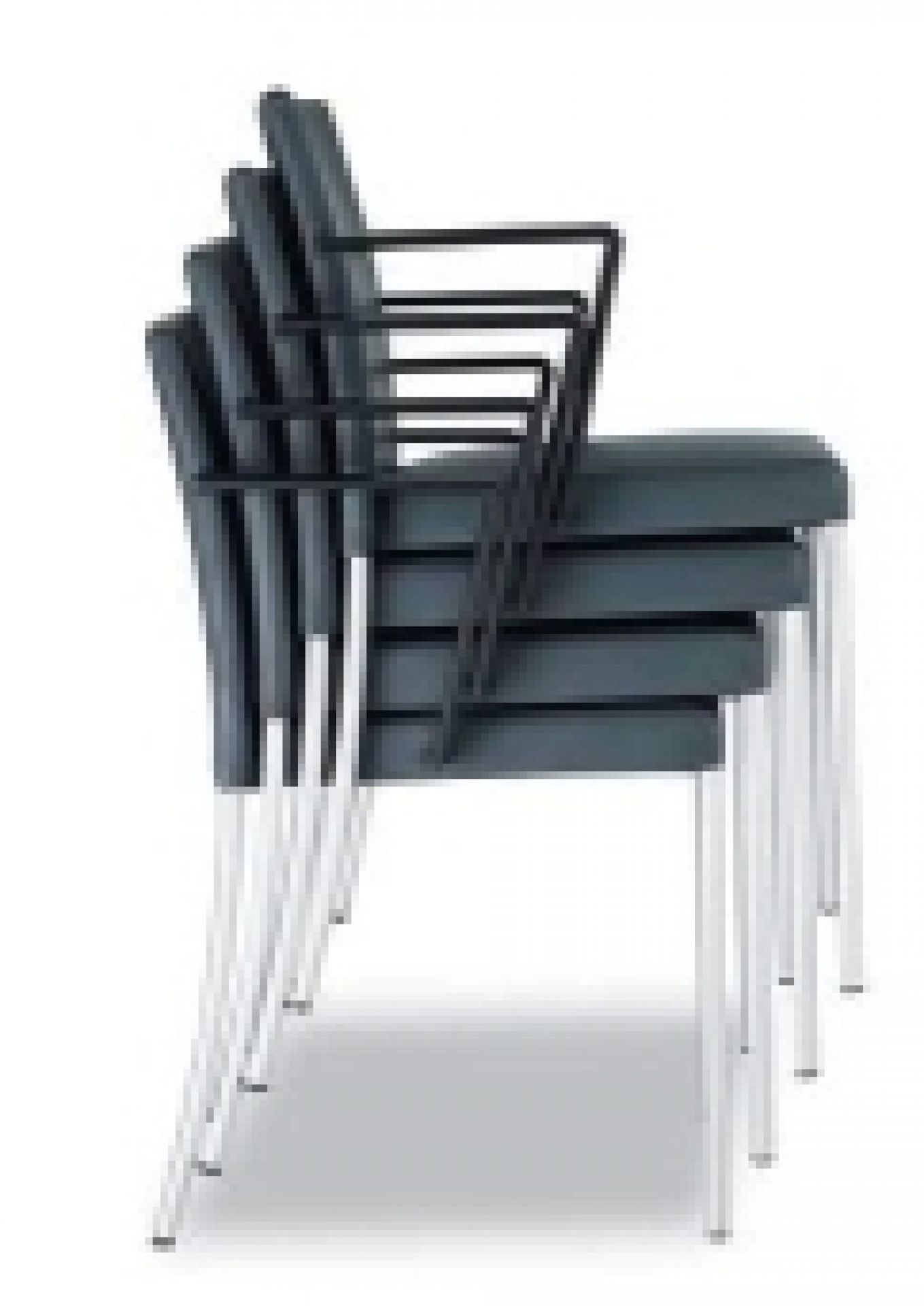 Stapel von JASON Lite Stühlen von Walter Knoll, Bürostuhl mit Armlehnen und Chromgestell.