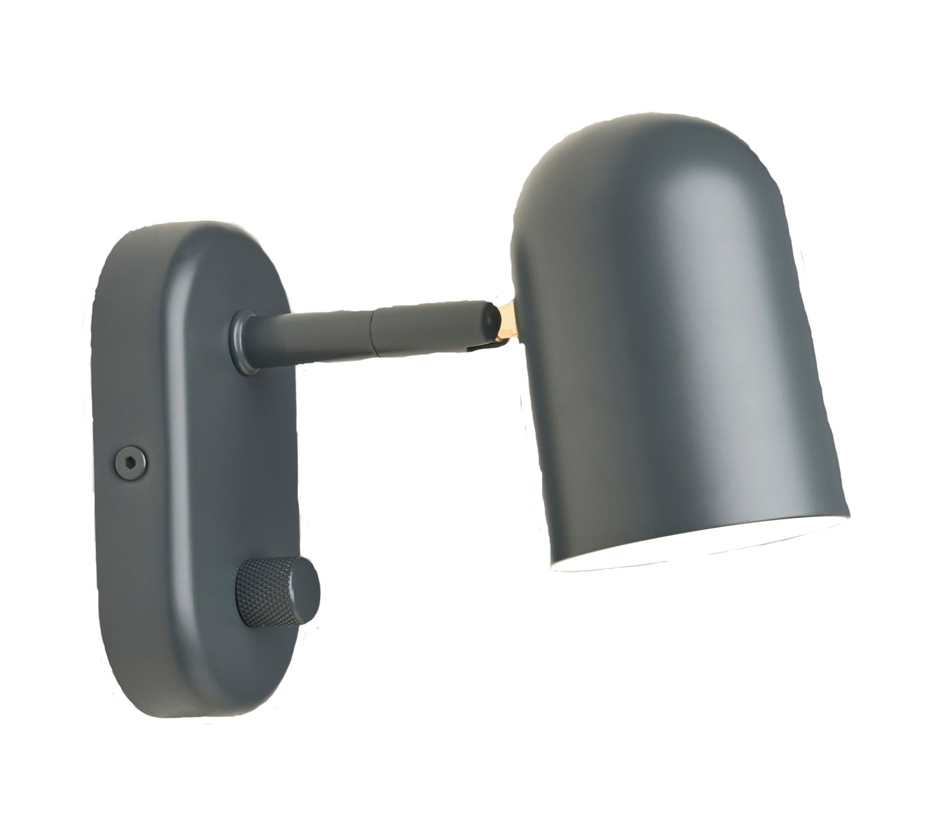 Dunkelgraue Buddy Wall Wandleuchte von Northern, modernes Design mit verstellbarem Lampenkopf für gezielte Beleuchtung.