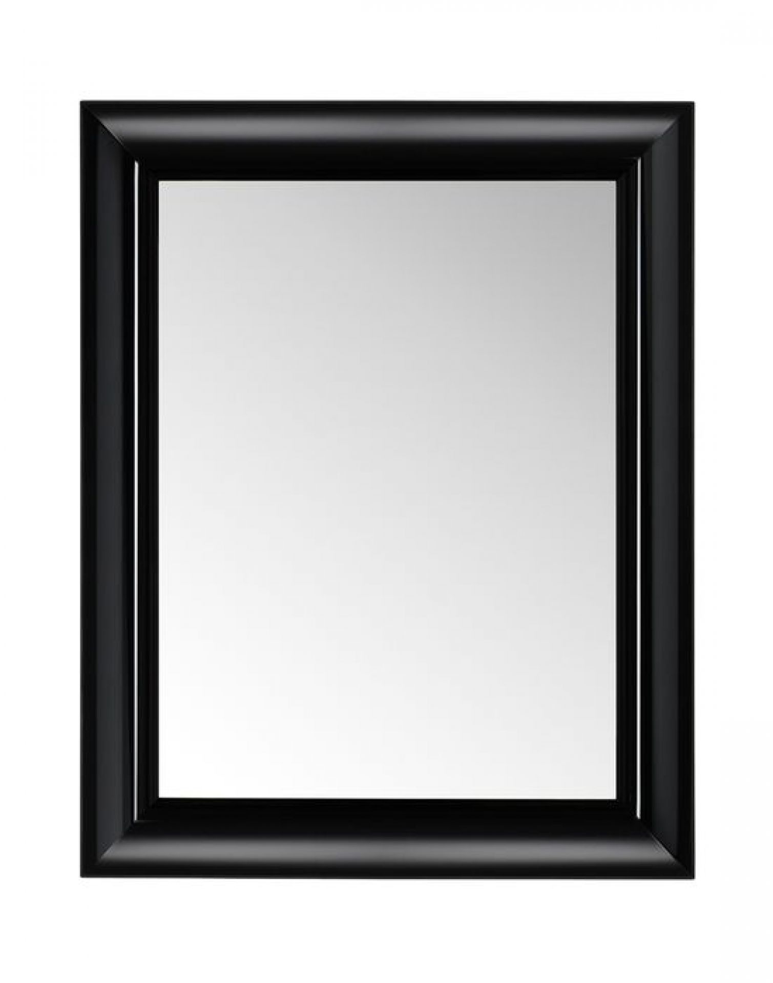 Schwarzer, rechteckiger Spiegel "Francois Ghost" von Kartell, groß, moderner Design Spiegel für Wandmontage.
