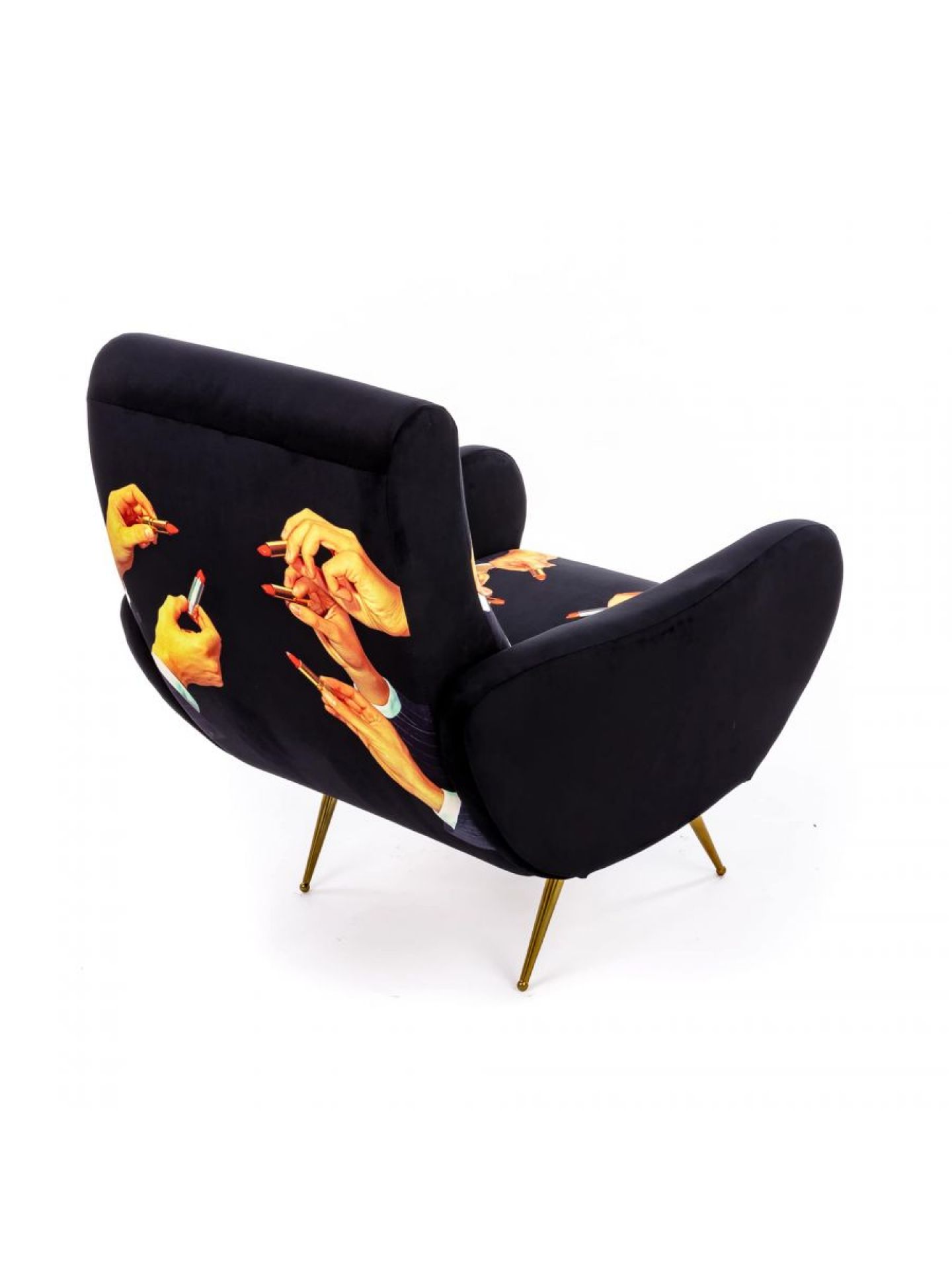 Toiletpaper-fauteuil Lipsticks zwart Seletti