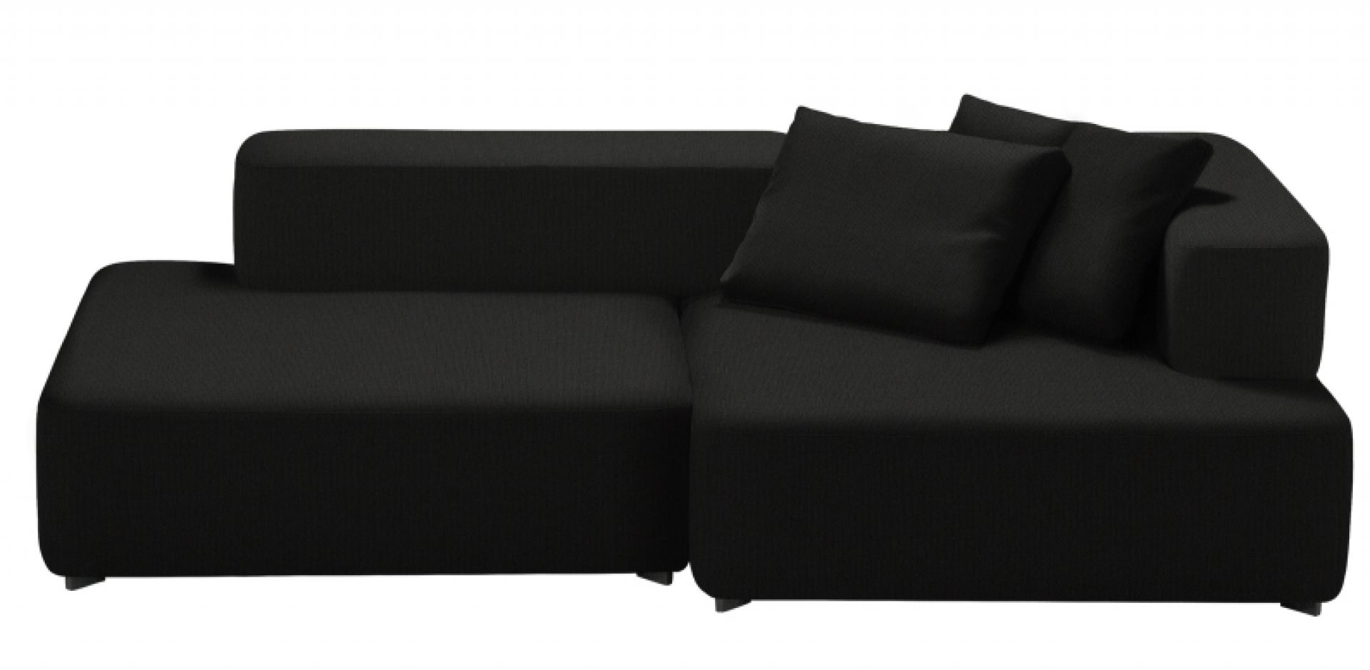 Schwarzes Alphabet Sofa, 2-Sitzer mit Armlehne rechts von Fritz Hansen, mit Kissen.