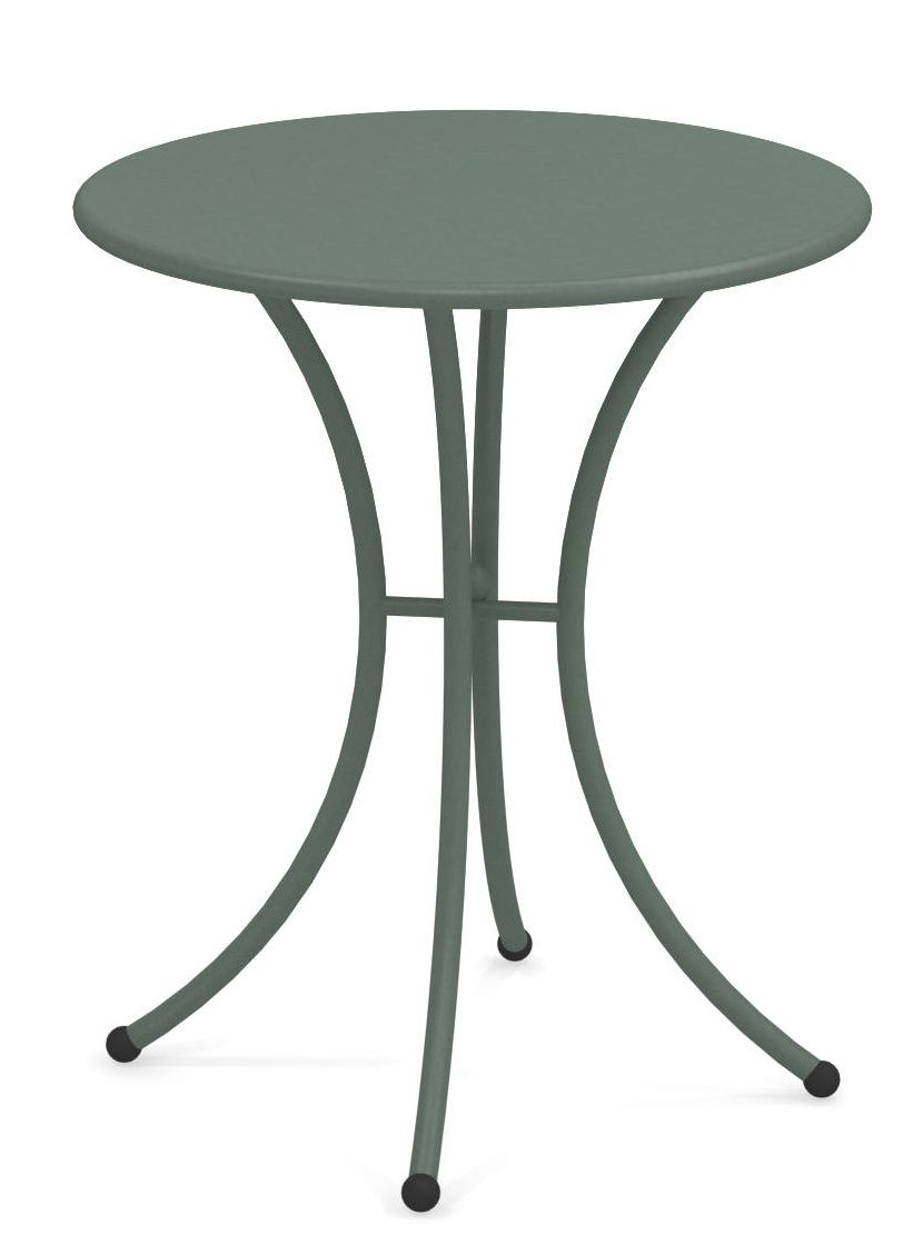 Emu Pigalle runder Gartentisch in Salbeigrün, ideal für den Außenbereich und kleine Balkone.