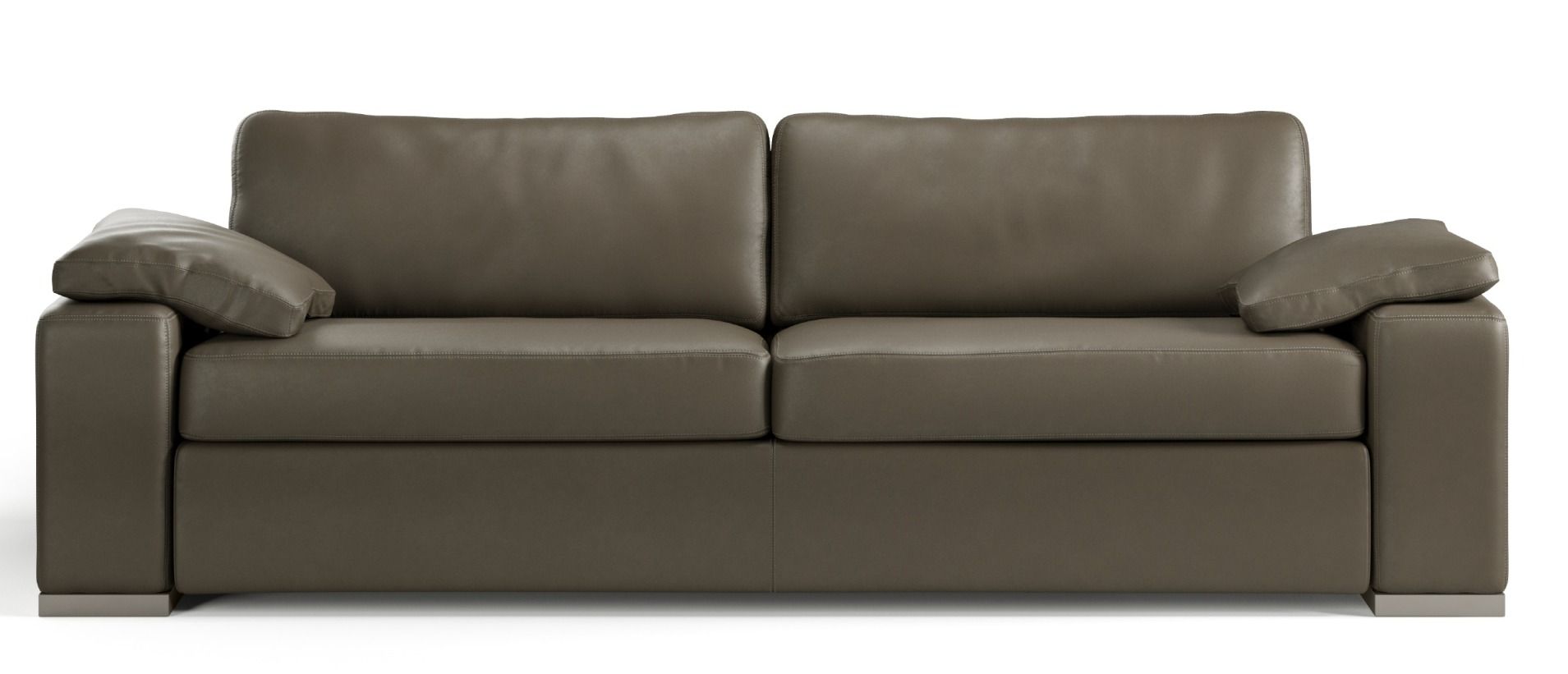 Conseta Sofa in braunem Leder, modernes Design mit losen Kissen für Wohnzimmer und Lounge.