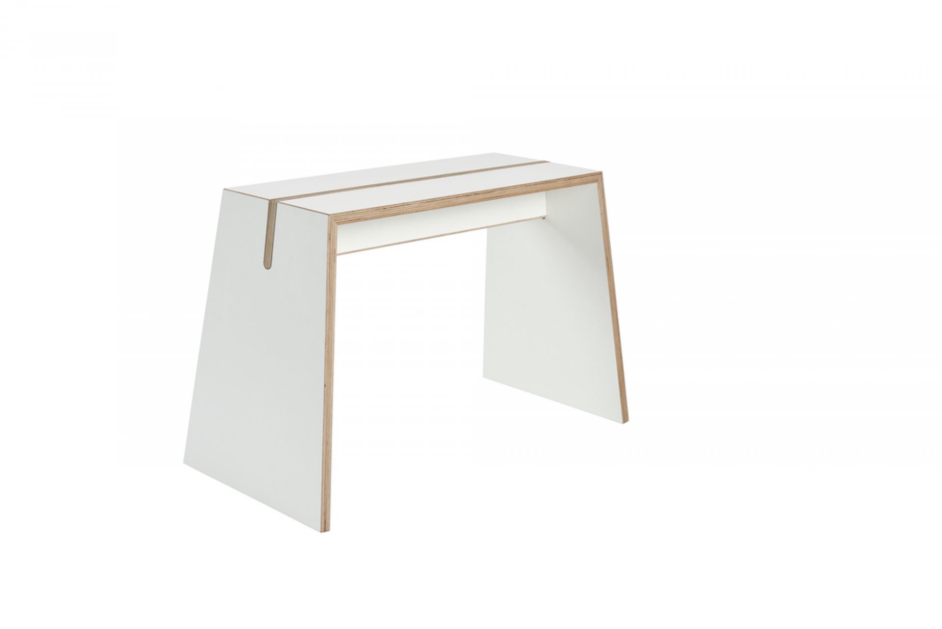 Tojo Stubenhocker: Moderner, weißer Hocker aus Holz, ideal als Sitzmöbel oder Beistelltisch.