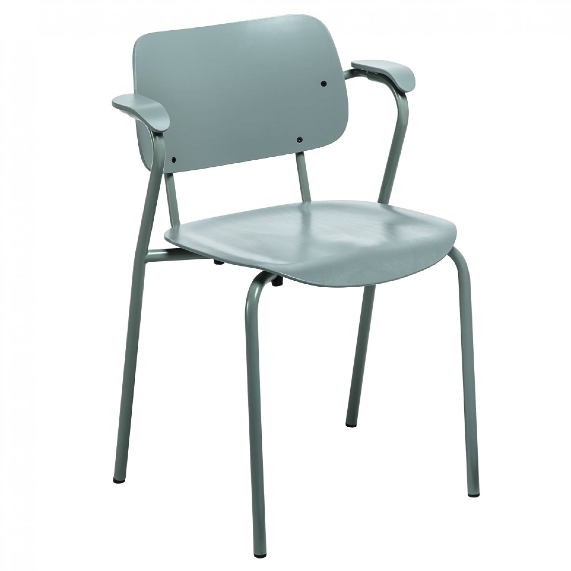 Blauer Lukki Stuhl von Artek mit Armlehnen, moderner Designstuhl für Wohnzimmer und Büro.