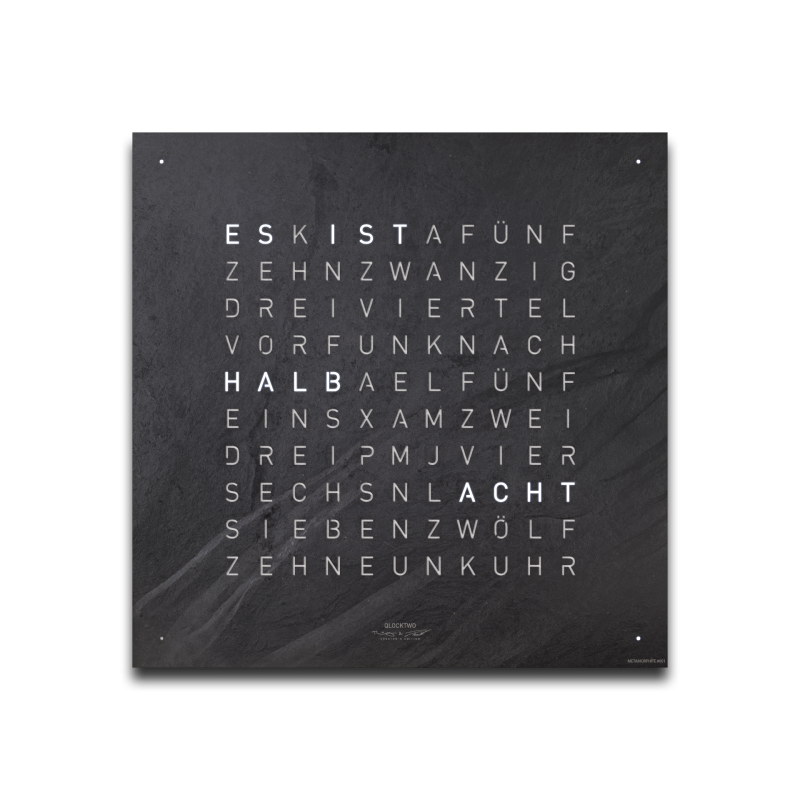 Voorpagina voor Earth 45 wandklok QLOCKTWO