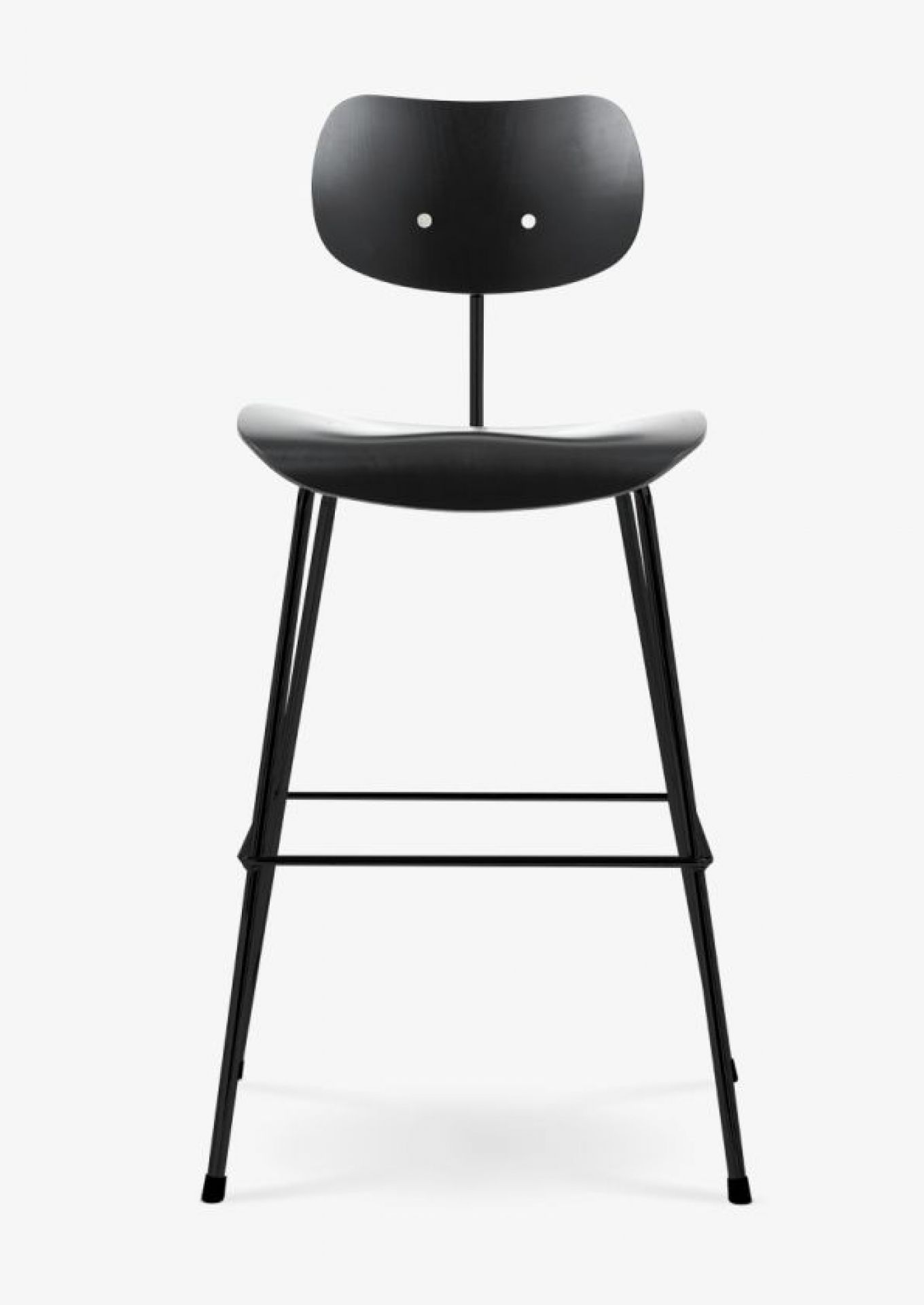 SB 68 Barhocker von Wilde+Spieth, Buche klar lackiert, schwarzes Gestell, modernes Design für Küche und Bar.