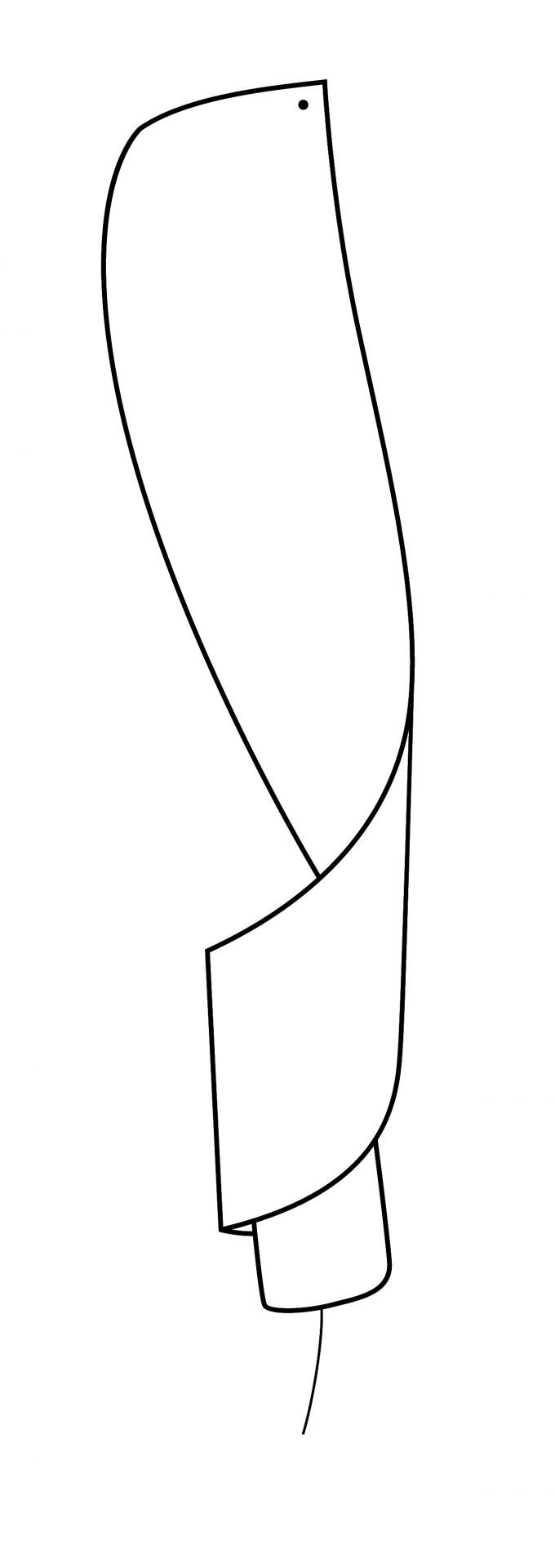Schwarz-Weiß-Umrisszeichnung der Oop´s Wandleuchte von Ingo Maurer, modernes Design für indirekte Beleuchtung.