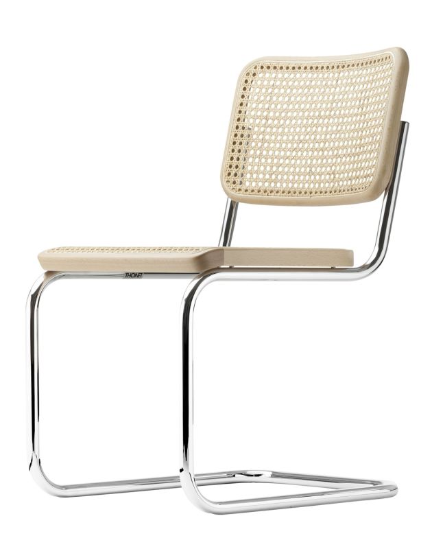 S 32 V Stalen buis Klassieker Freischwinger CHROOM/NATUUR Thonet VOORKEURSCOMBINATIE