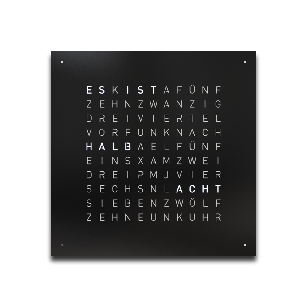 Voorpagina voor Earth 45 wandklok QLOCKTWO