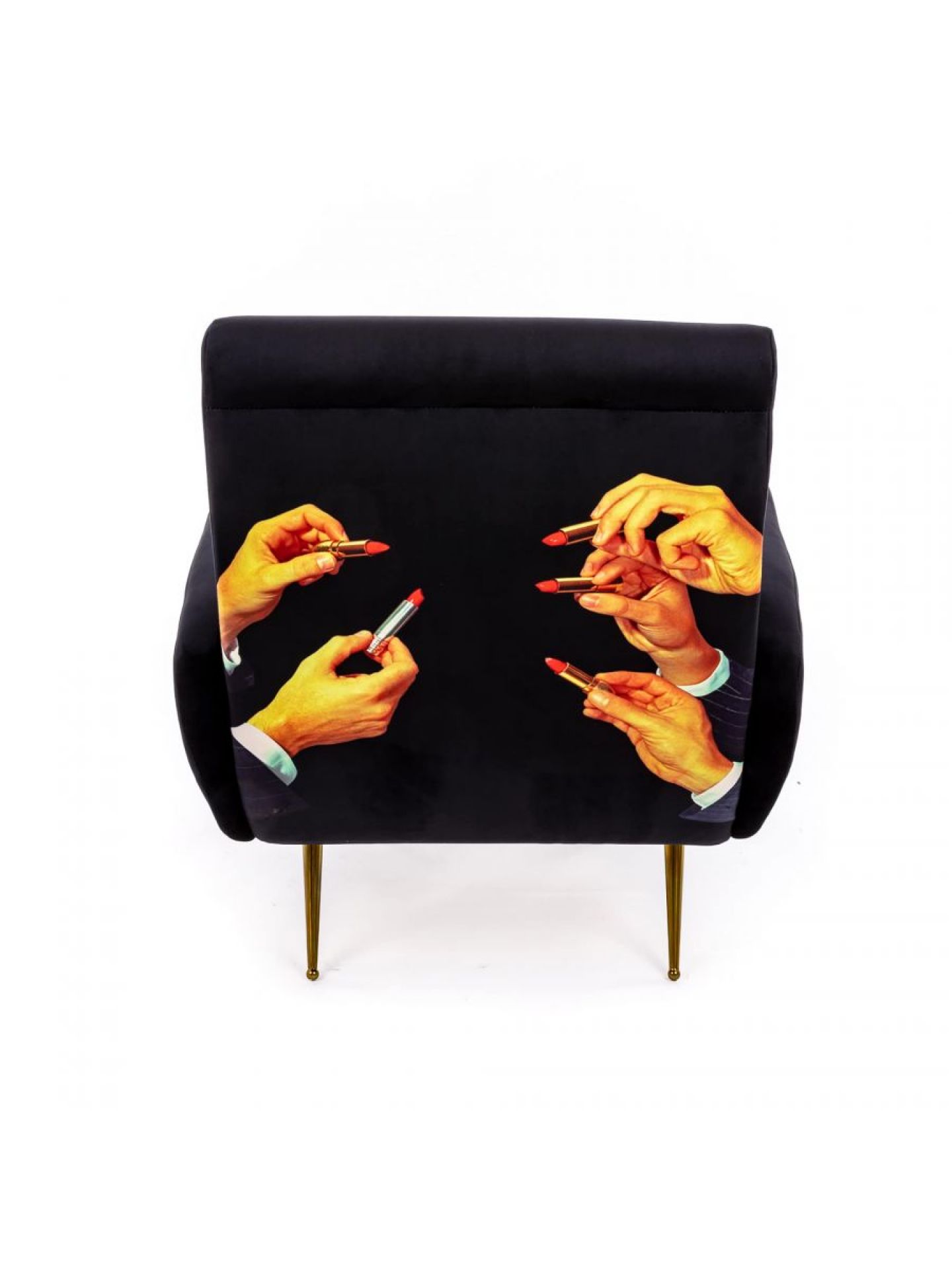 Toiletpaper-fauteuil Lipsticks zwart Seletti