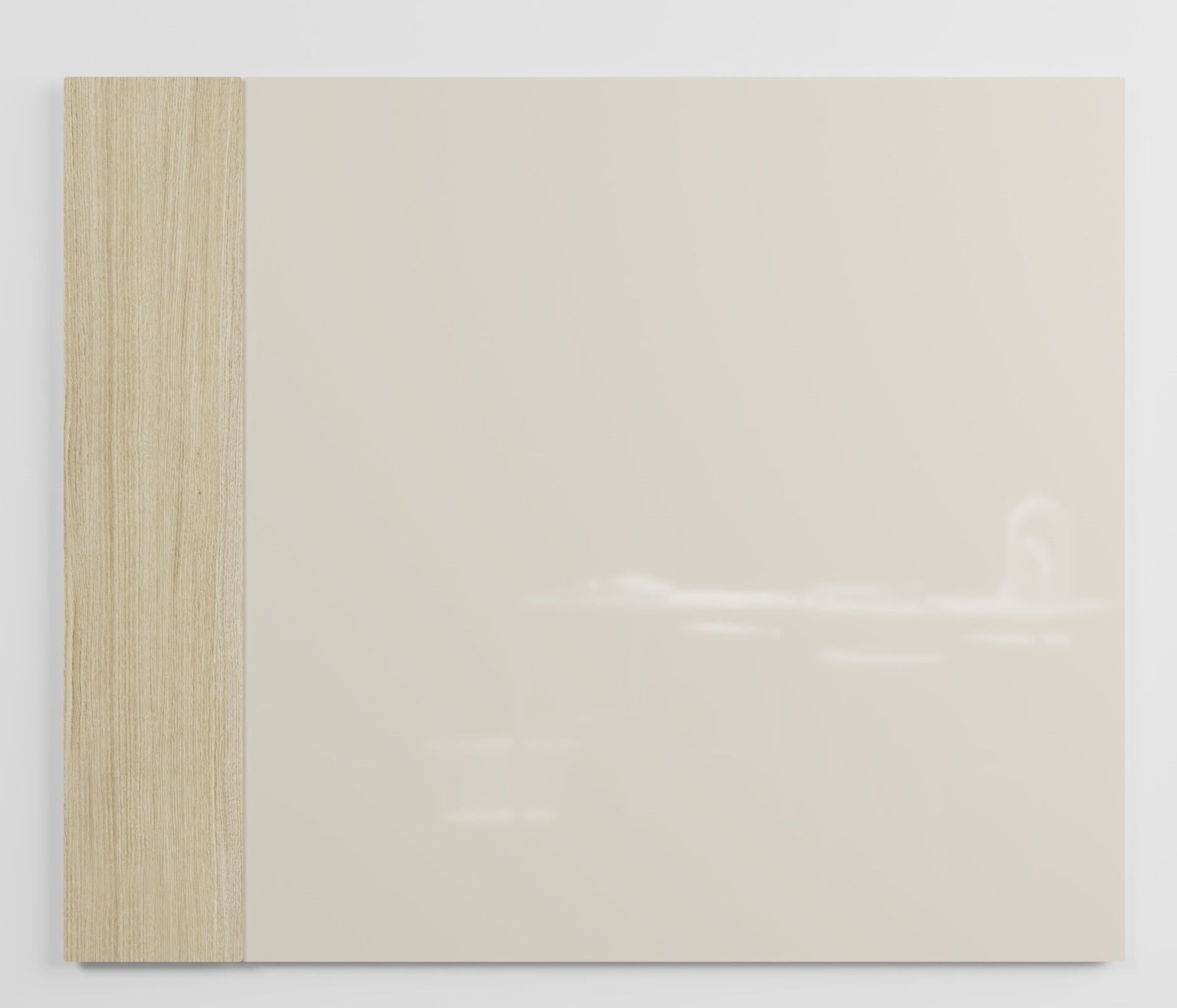 Chat Board Classic Crafted Wandtafel: Magnetische Glastafel in Beige mit Holzrahmen für Büro und Zuhause.