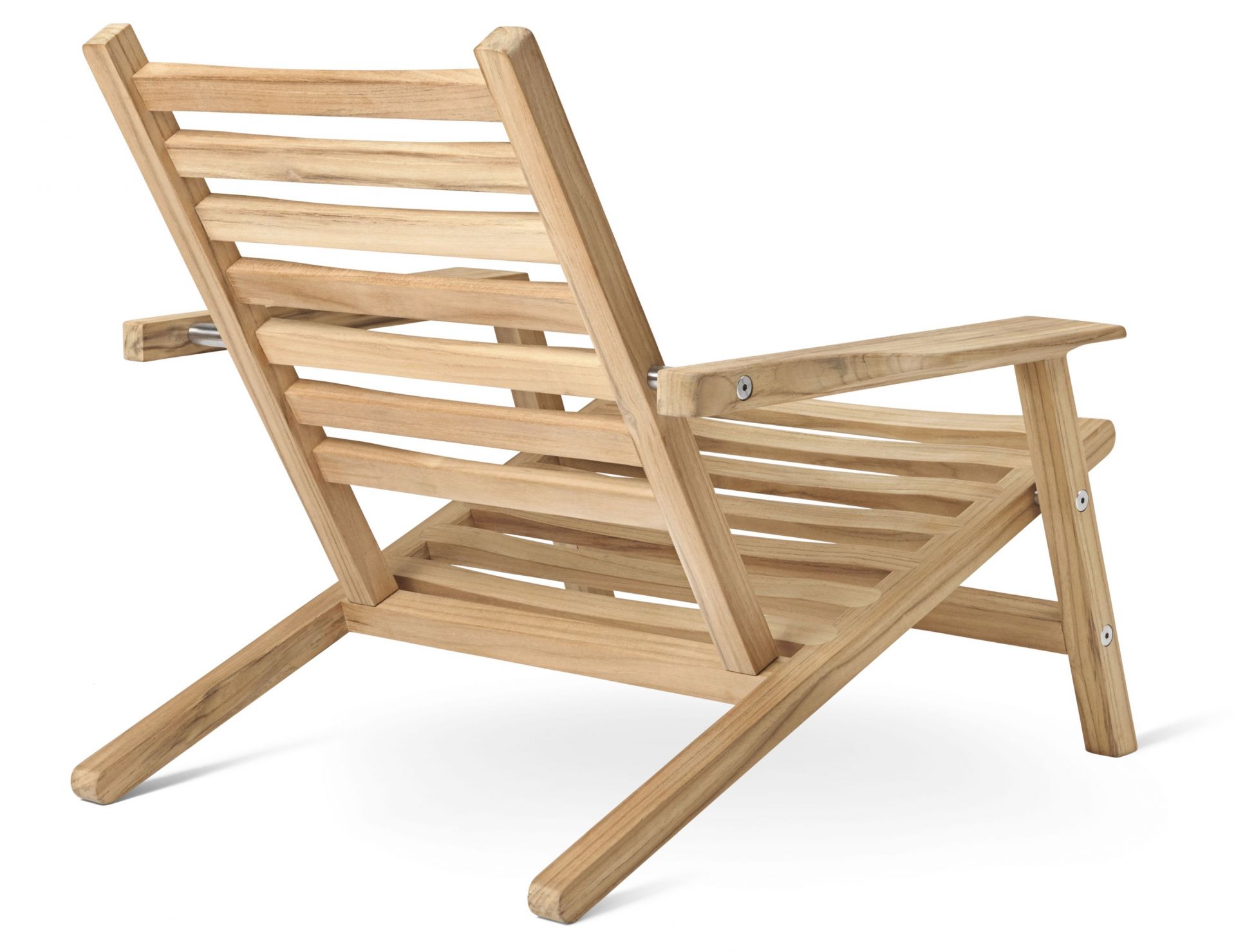 Rückansicht des AH603 Sonnenstuhl Teak von Carl Hansen & Søn, Gartenmöbel aus Holz.
