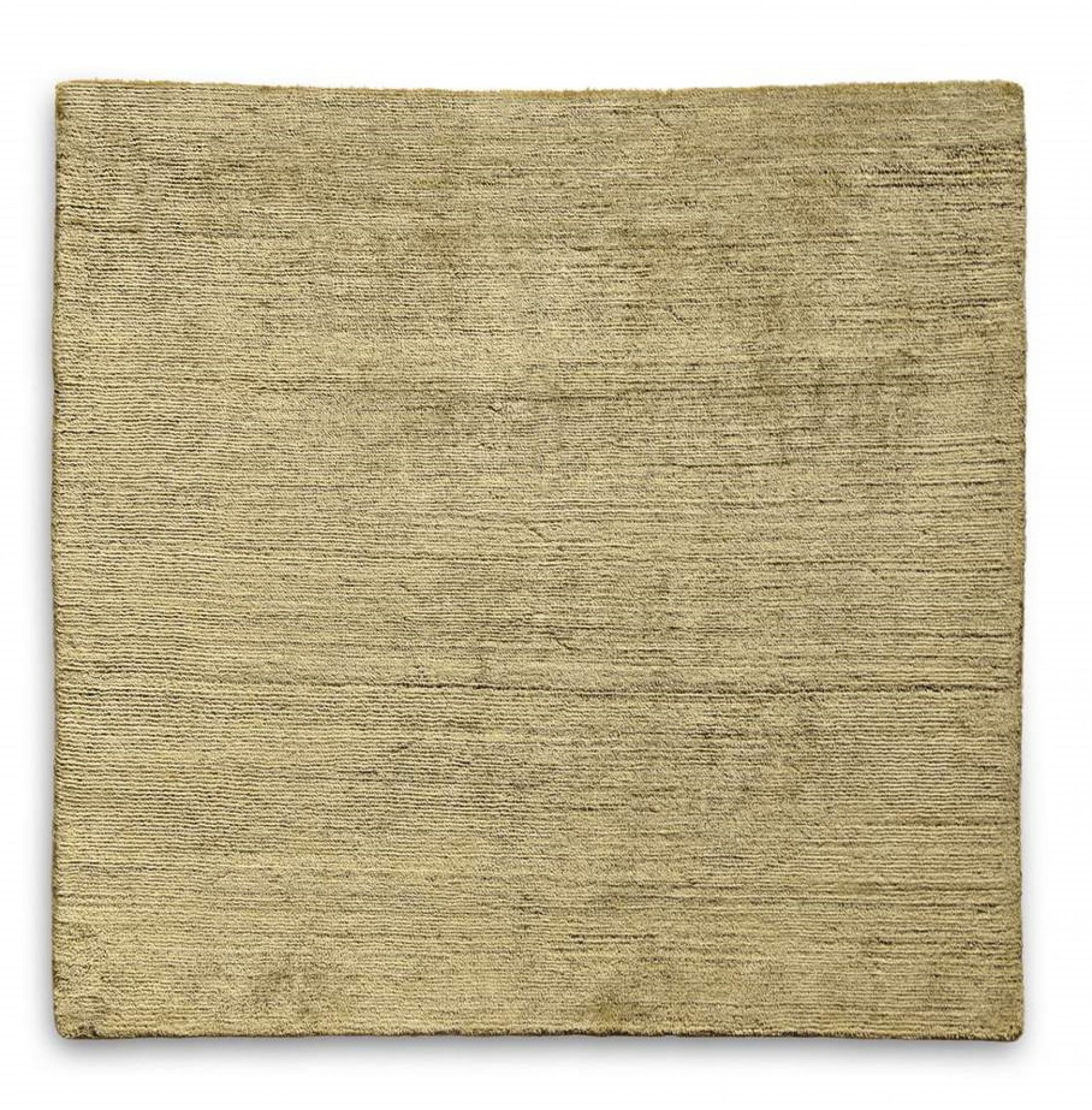 Quadratischer Legends of Carpets Teppich von Walter Knoll in Beige mit feiner, horizontaler Textur.