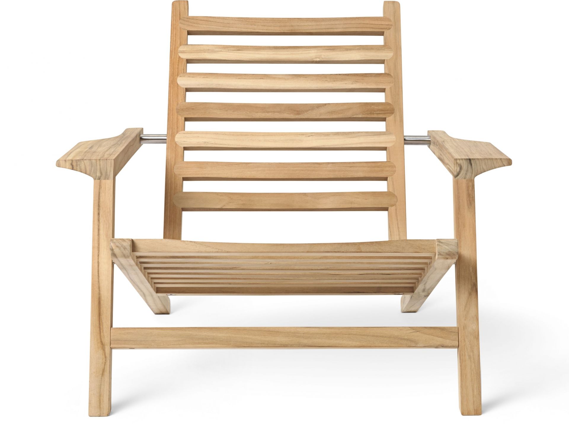 AH603 Teak Sonnenstuhl von Carl Hansen & Søn, Ansicht von vorne, Gartenmöbel.