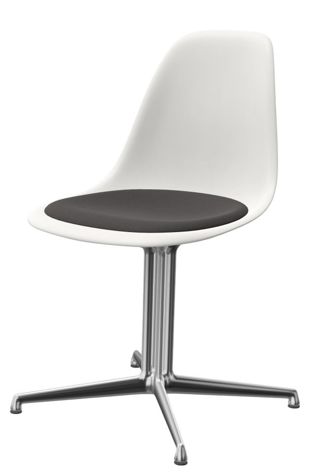 Eames Plastic Side Chair DSL RE stoel met zitkussen Vitra
