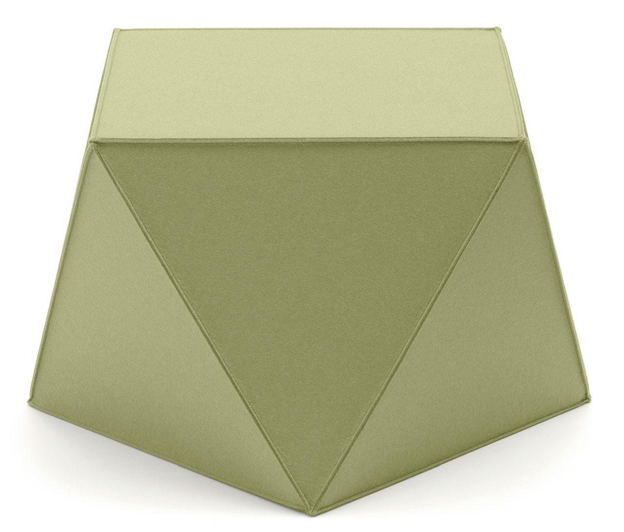 Diamond Sitzmöbel von HEY-SIGN by BWF Group, moderner Hocker in Olivgrün, Filz Sitzgelegenheit für Wohnzimmer.