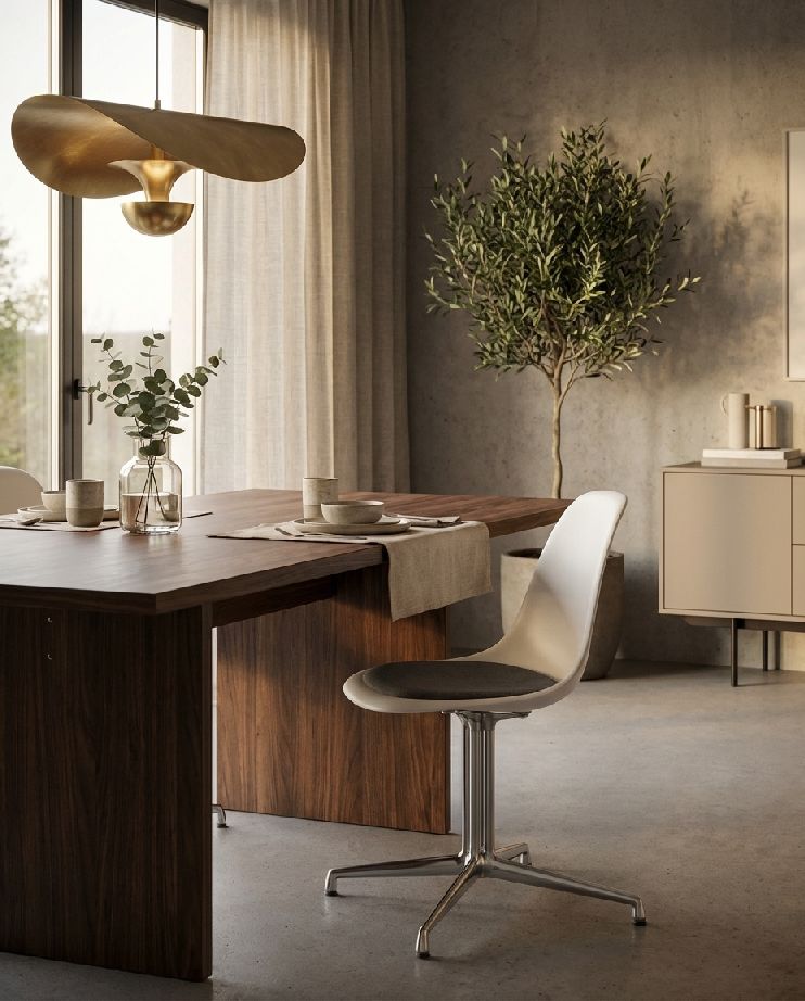 Eames Plastic Side Chair DSL RE stoel met zitkussen Vitra