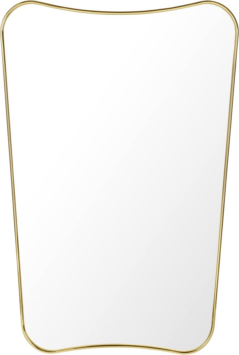 F.A. 33 Spiegel: Medium Wandspiegel von Gubi mit goldenem Rahmen für stilvolles Wohnen.