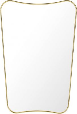 F.A. 33 Spiegel: Medium Wandspiegel von Gubi mit goldenem Rahmen für stilvolles Wohnen.