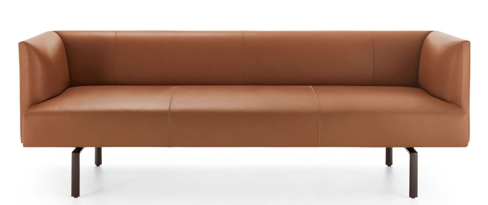 Muud Lite Sofa von Walter Knoll, modernes Ledersofa in Braun mit minimalistischem Design.