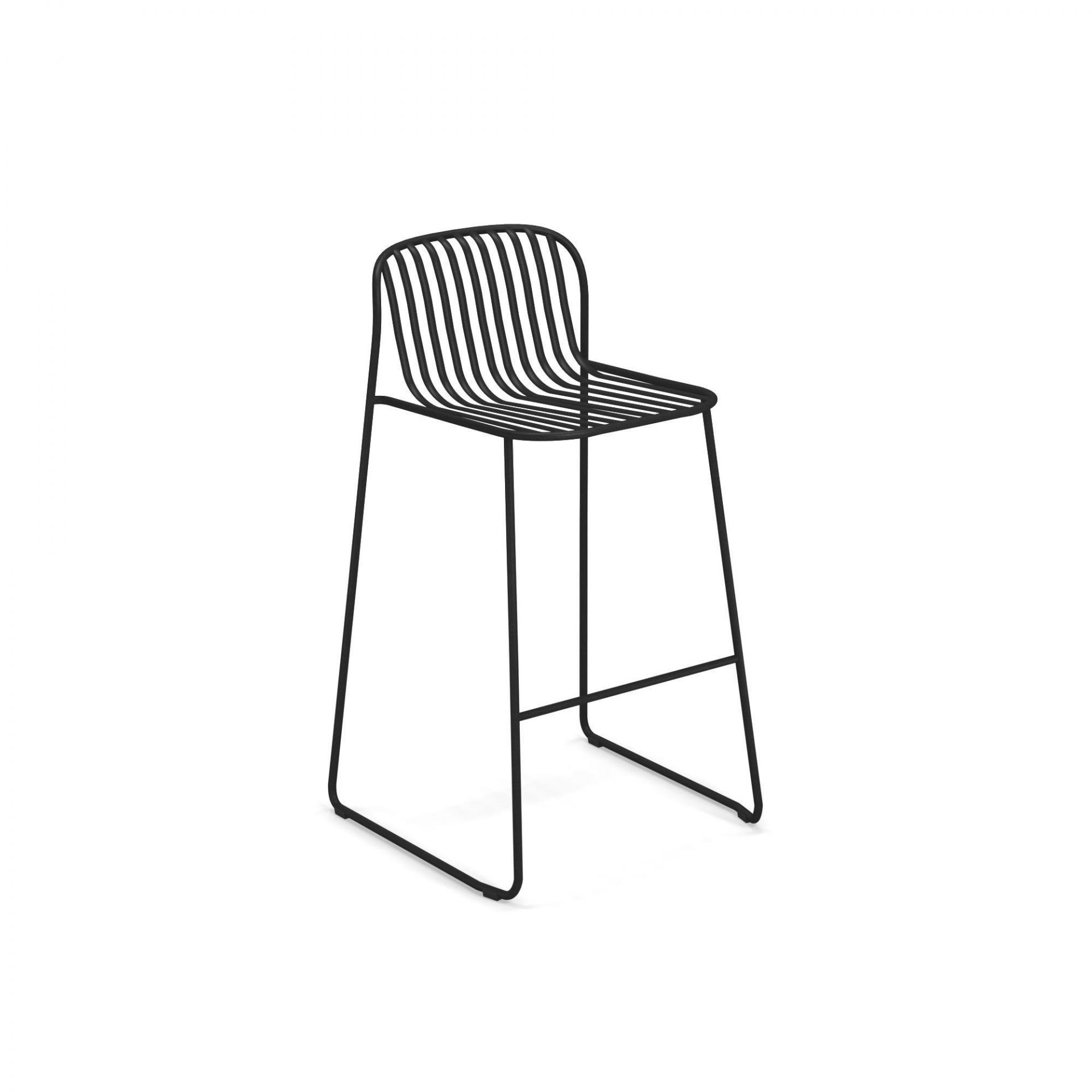 Schwarzer Riviera Barhocker von Emu aus Stahl, minimalistisches Design für Küche und Bar.