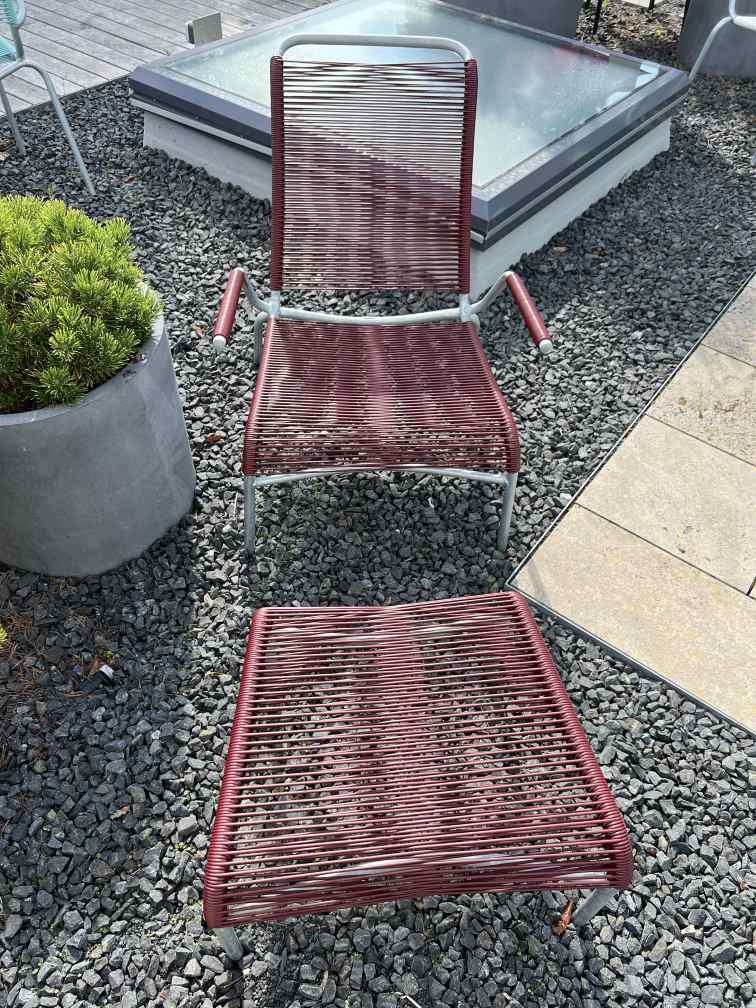 Altofer Lounge fauteuil + voetenbankje combinatie voor buiten Embru TENTOONSTELLINGSSTUK