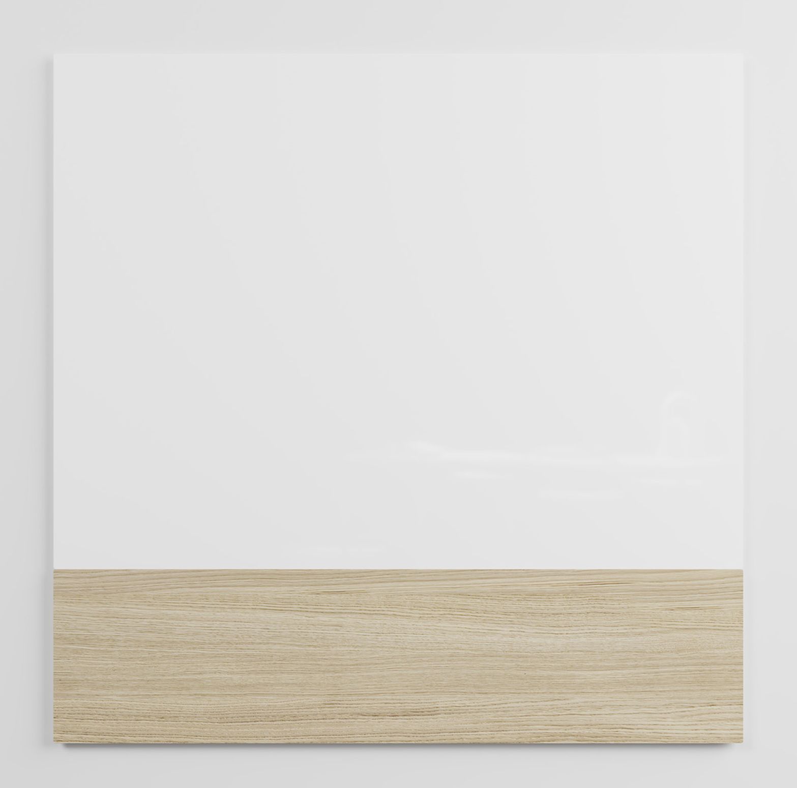 Chat Board Classic Crafted Wandtafel: Magnetische Glastafel mit hellem Holzsockel für Büro und Zuhause.