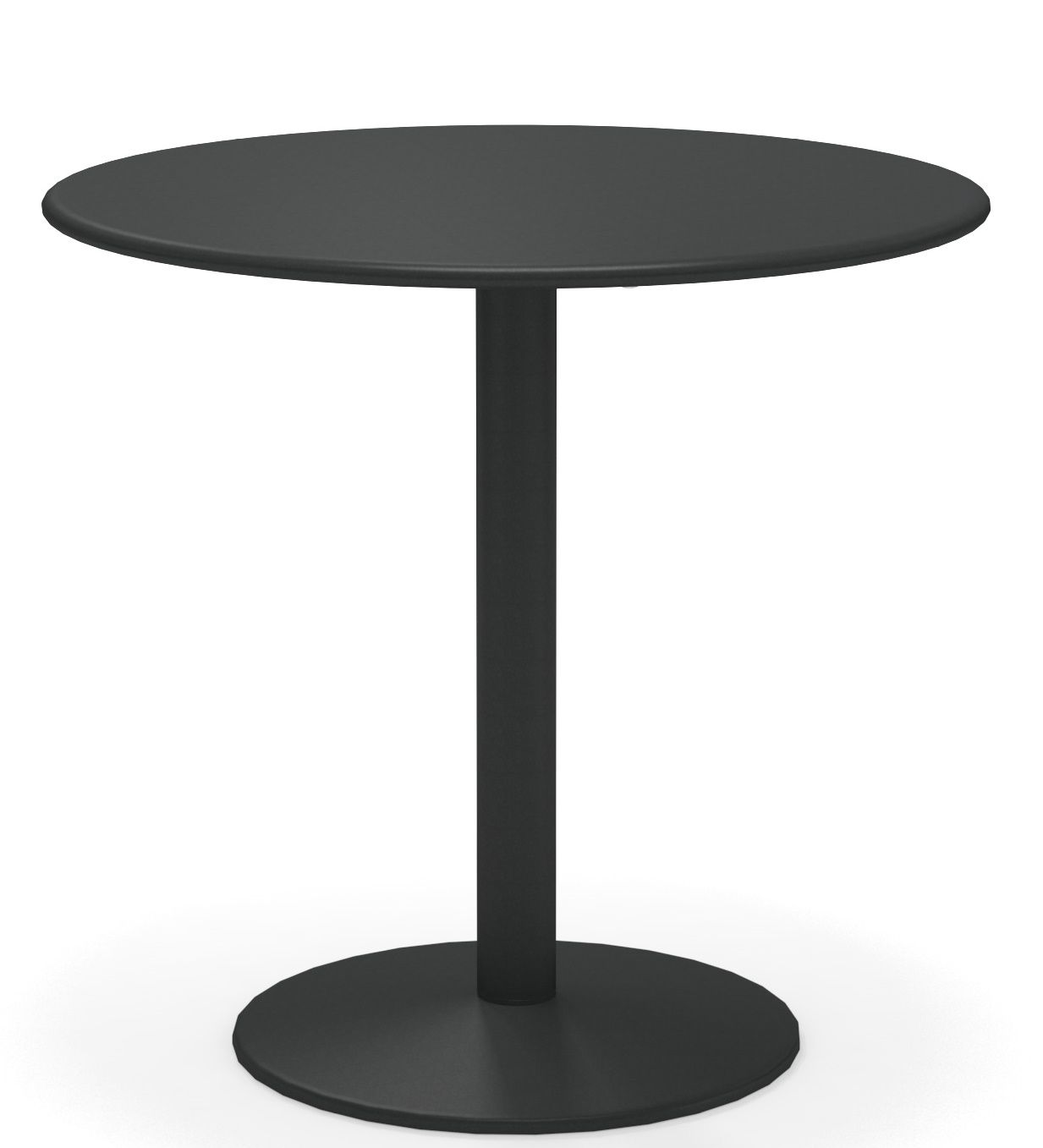 Schwarzer Thor Round Table von Emu, runder Gartentisch mit Mittelfuß und minimalistischem Design.
