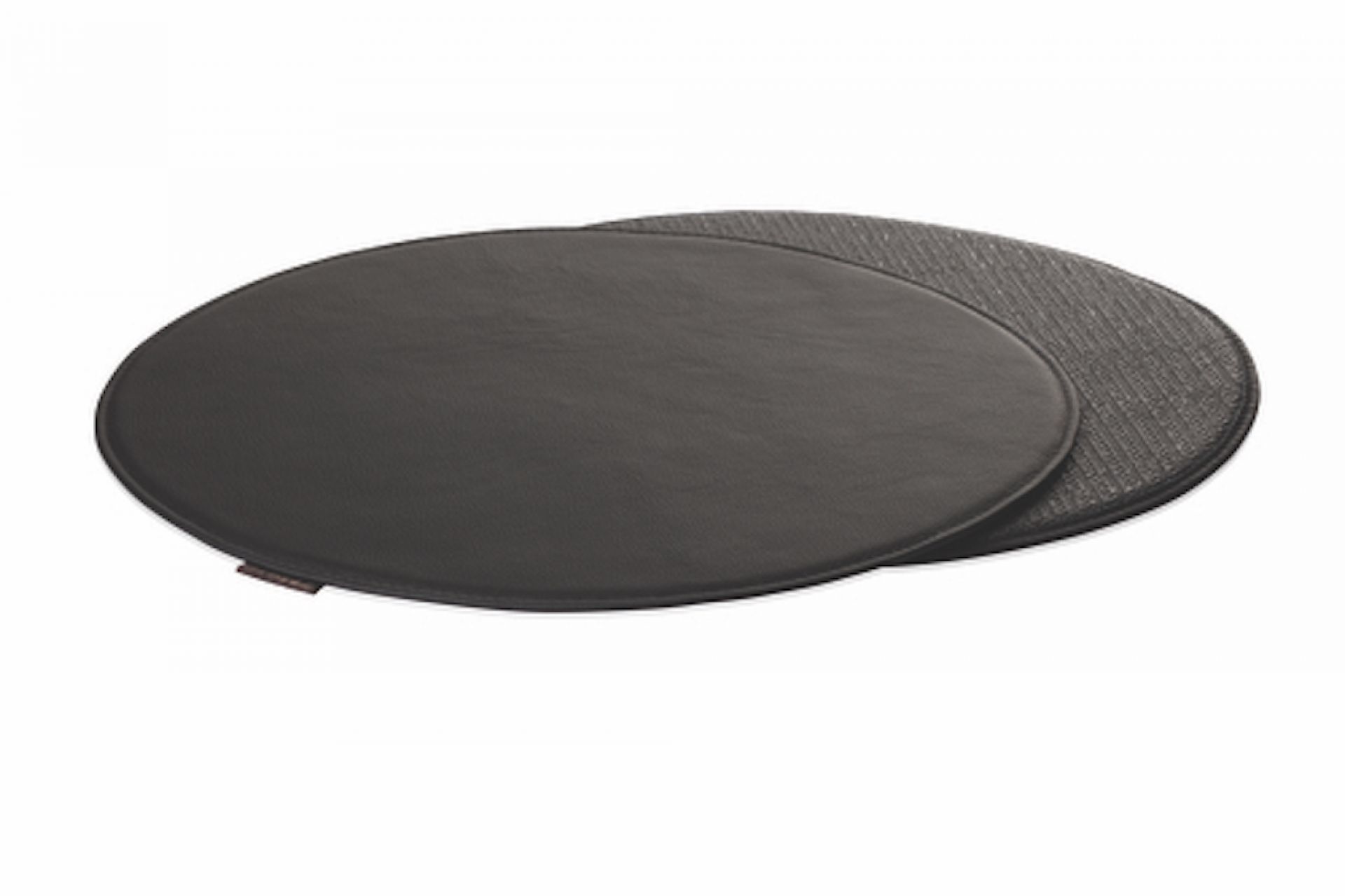 Schwarzes Seat Cushion Sitzkissen für Fritz Hansen 3107 Stuhl, Lederoptik, ovale Form für bequemes Sitzen.