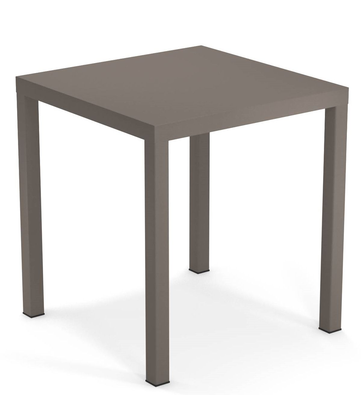 Quadratischer Nova Tisch von Emu für den Außenbereich, modernes Design in Taupe.