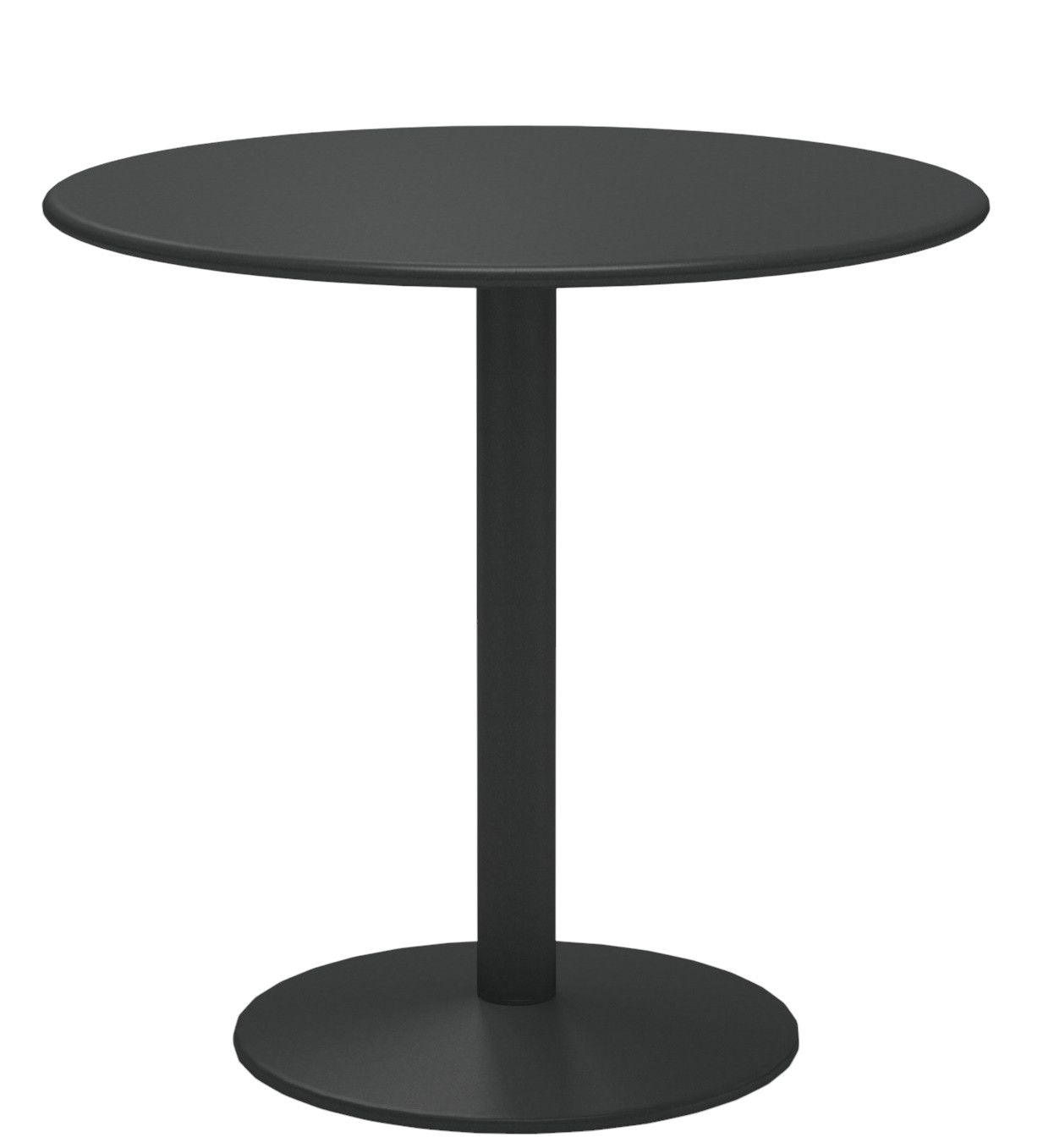 Schwarzer Thor Round Table Tisch von Emu, runder Gartentisch mit Mittelfuß und runder Tischplatte.
