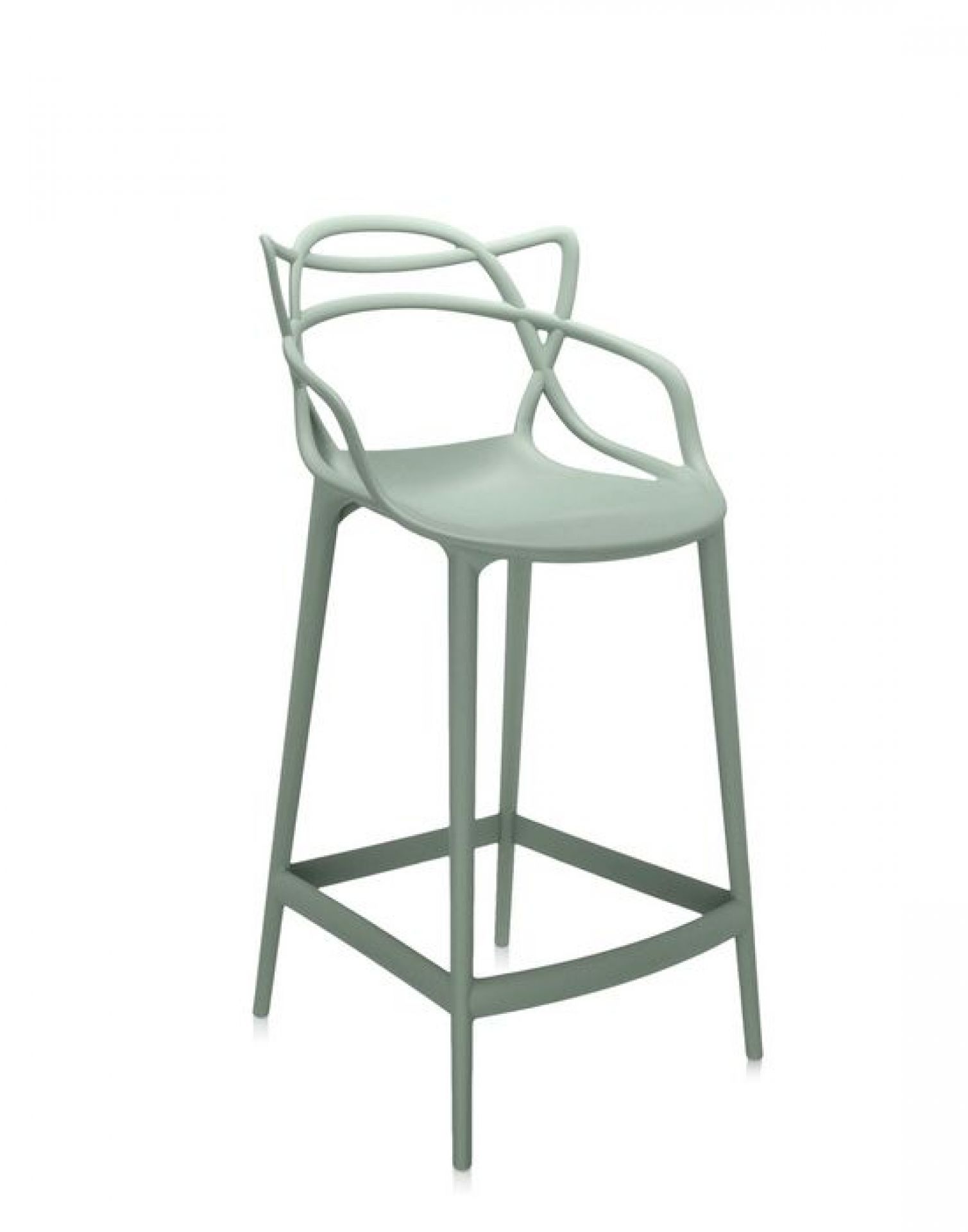 Heller Kartell Masters Barhocker mit Armlehnen und einzigartiger Rückenlehne für Küche oder Bar.