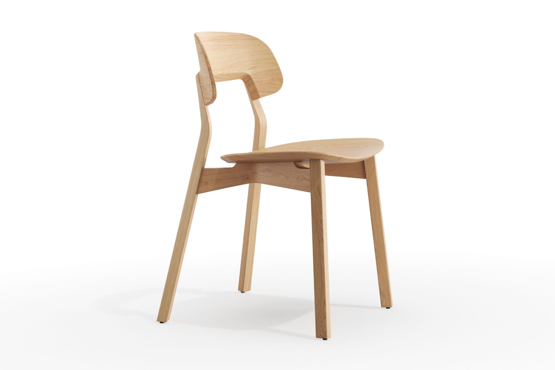 Nonoto Holzstuhl aus Eiche, helles Holz, minimalistisches Design, Esszimmerstuhl, Stuhl für Wohnzimmer.