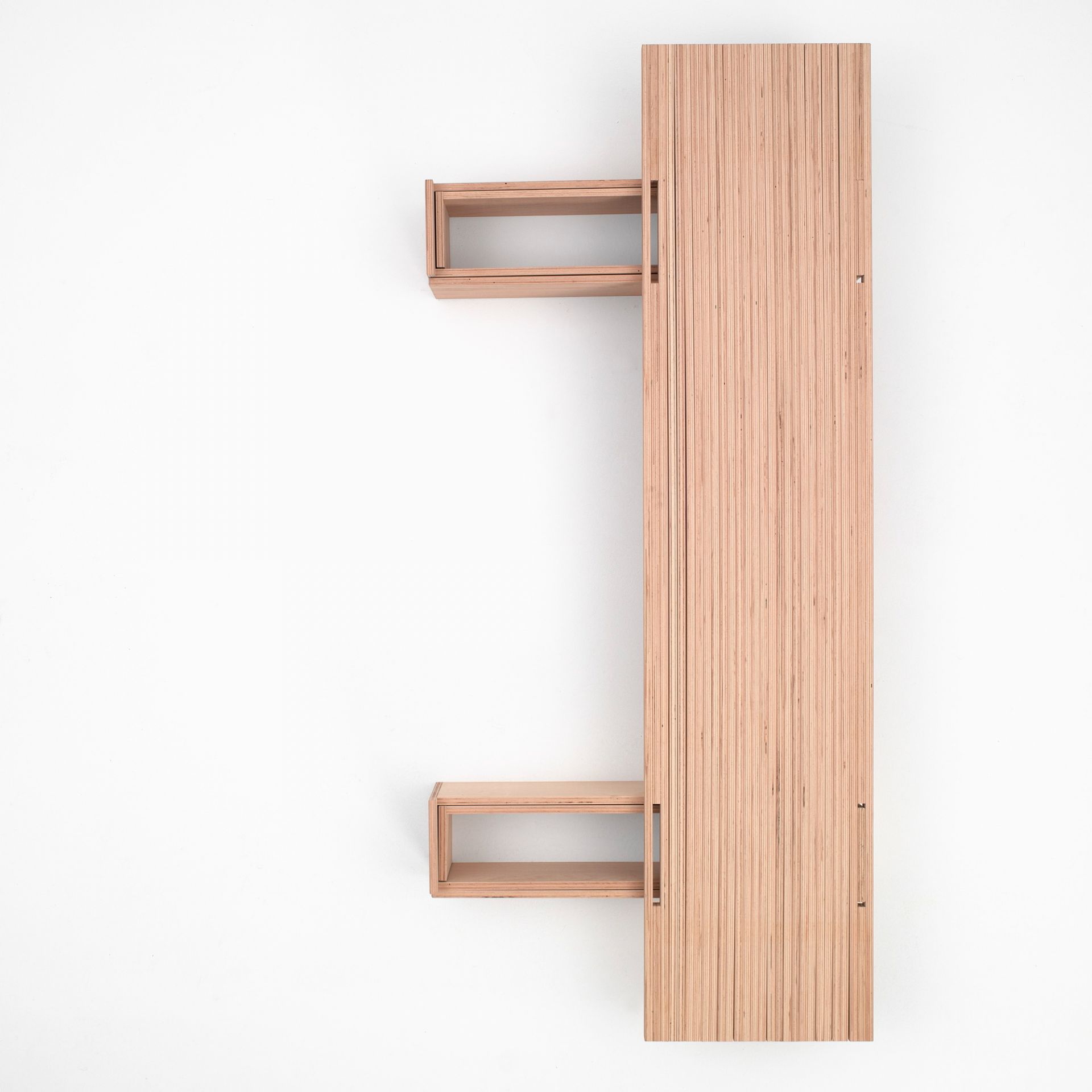 Tojo V Bett 90/180 aus hellem Holz, minimalistisches Design mit zwei Nachttischen, modernes Schlafzimmermöbel.