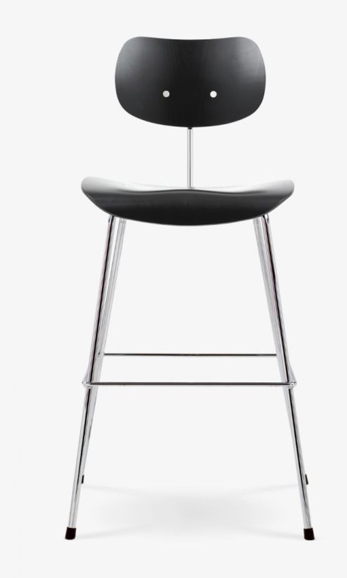 SB 68 Barhocker von Wilde+Spieth: Buche klar lackiert, Chromgestell, modernes Design.