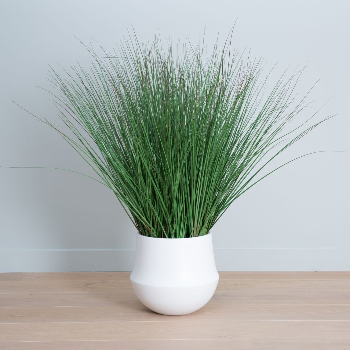 Copenhague Grass Kunstpflanze in weißem Topf. Dekorative Kunstgras Pflanze für Innenräume.