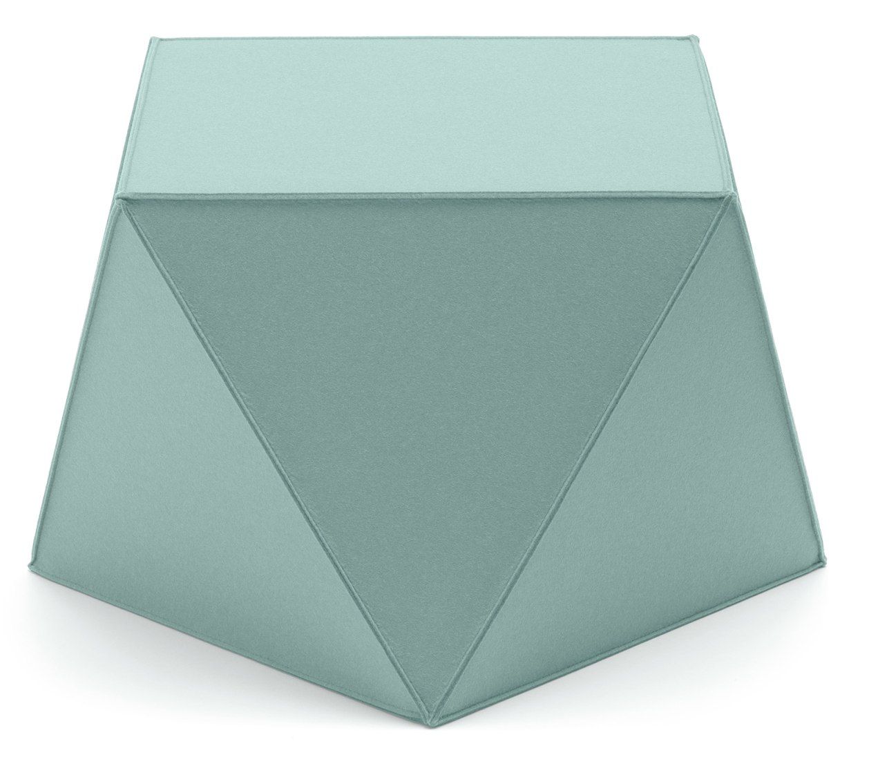 Diamond Sitzmöbel von HEY-SIGN, ein moderner, mintgrüner Hocker aus Filz in geometrischer Form.