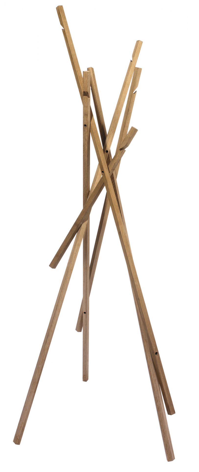 Moderner Garderobenständer aus Eiche Natur, Sticks Design, ideal für Flur und Eingangsbereich.