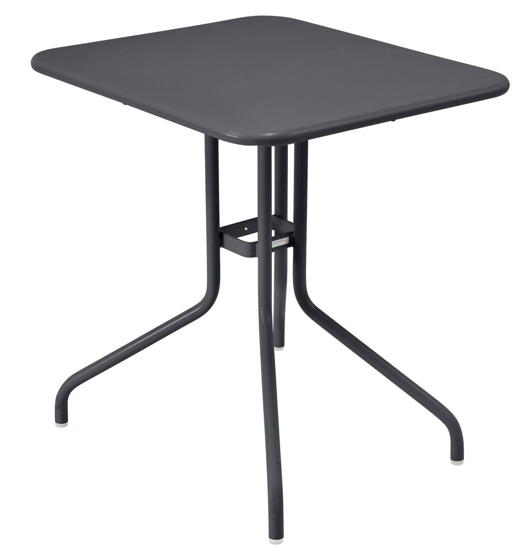 Pétale Tisch 60x70 cm von Fermob, quadratischer Gartentisch aus Metall in Anthrazit, ideal für Balkon und Terrasse.