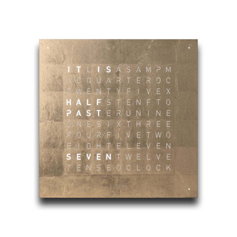 Voorpagina voor Earth 45 wandklok Engels QLOCKTWO