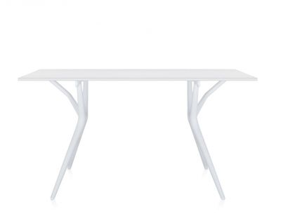 Weißer Spoon Table Bürotisch von Kartell mit rechteckiger Tischplatte und außergewöhnlichem, modernem Design.