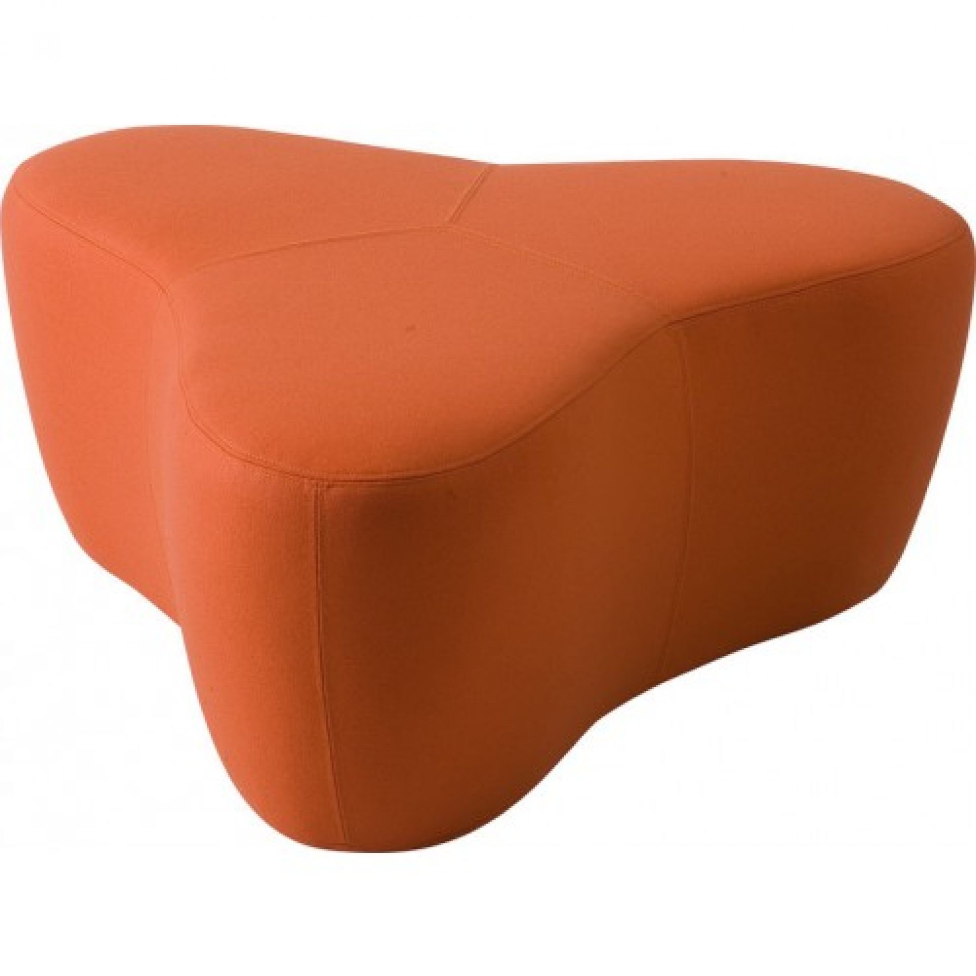 Oranger Chat Pouf Hocker von Softline, moderner Sitzhocker für Wohnzimmer und Büro.