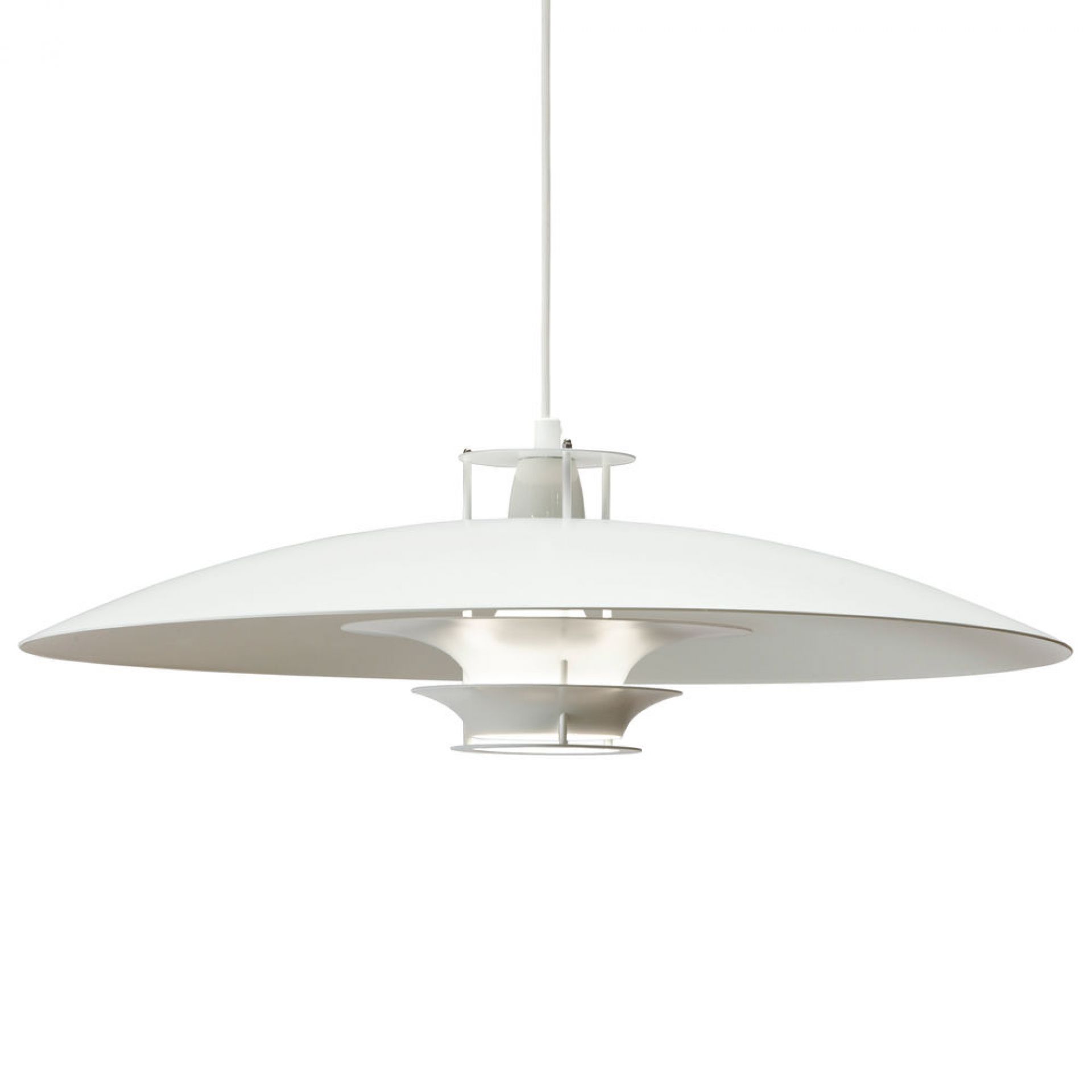 Weiße JL341 Pendelleuchte von Artek, modernes Design, Hängeleuchte für Wohnzimmer und Esszimmer.