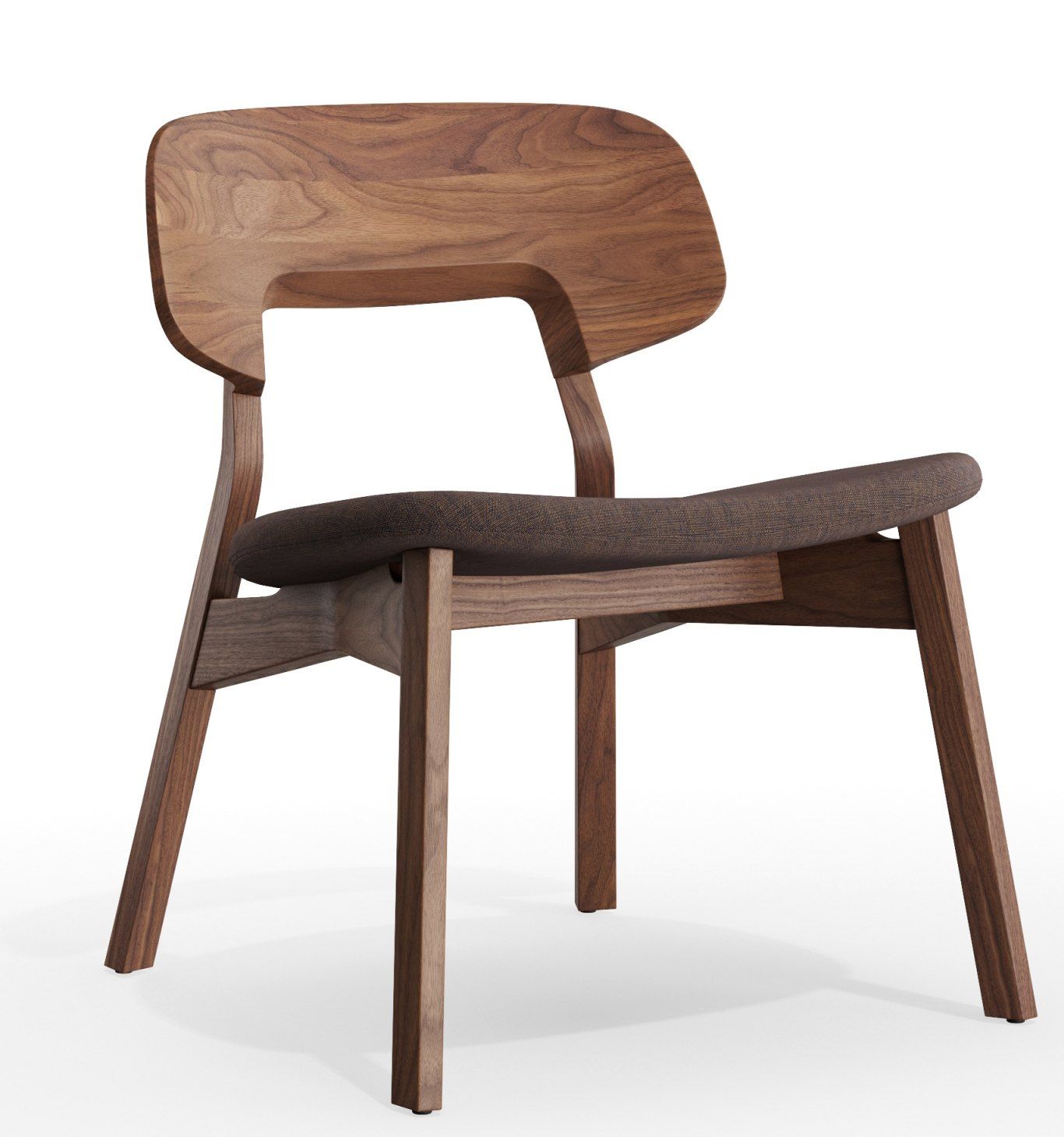 Nonoto Lounge Chair Cocktailsessel mit braunem Sitzpolster und Holzgestell, modernes Design für Wohnzimmer und Lounge-Bereich.