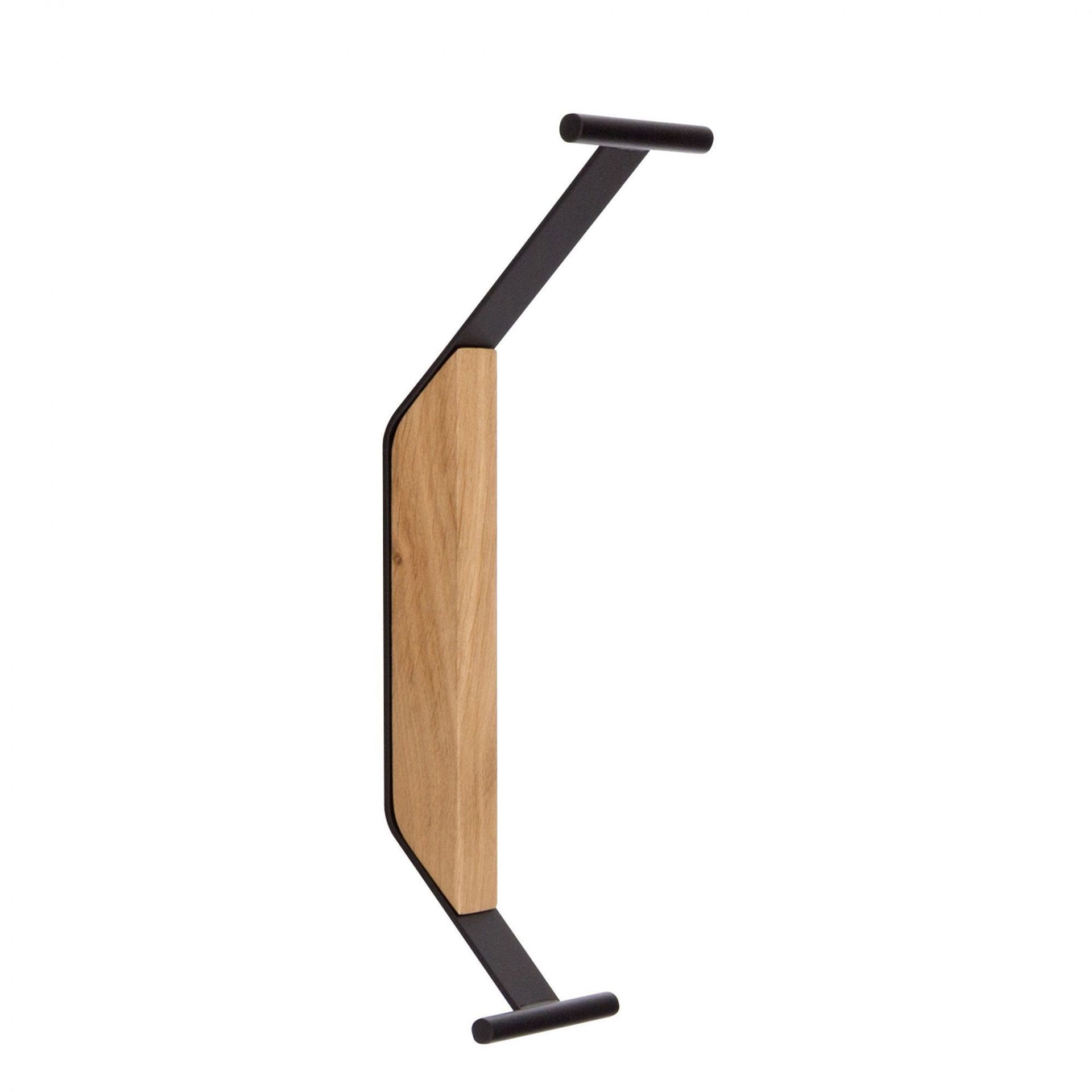 Artek Kaari Wandhaken REB 014 aus Eichenholz und schwarzem Stahl, moderne Garderobe für Wandmontage.