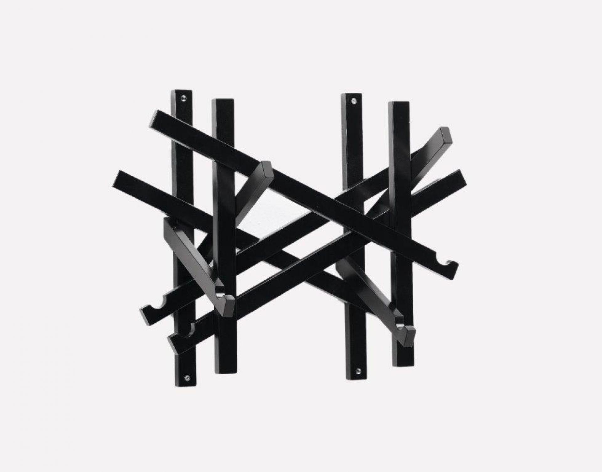 Schwarze Nest Wandgarderobe von Karl Andersson, moderne Garderobe aus Holz für Flur und Diele.