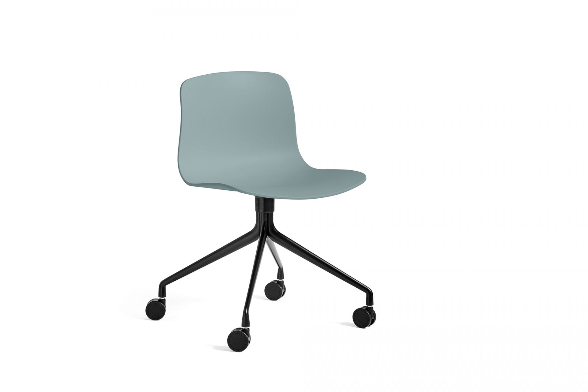 Heller About a Chair AAC14 Bürostuhl von Hay mit schwarzem Drehfuß und Rollen.