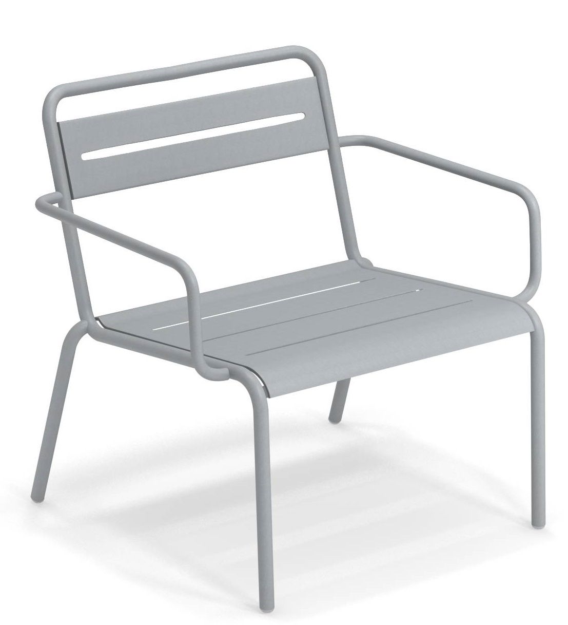 Grauer Star Lounge Chair Sessel von Emu für den Außenbereich, moderner Metall Gartenstuhl.