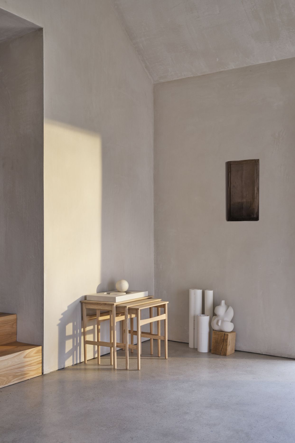 CH004 Beistelltische 3er Set von Carl Hansen & Søn aus Eiche, skandinavisches Design.